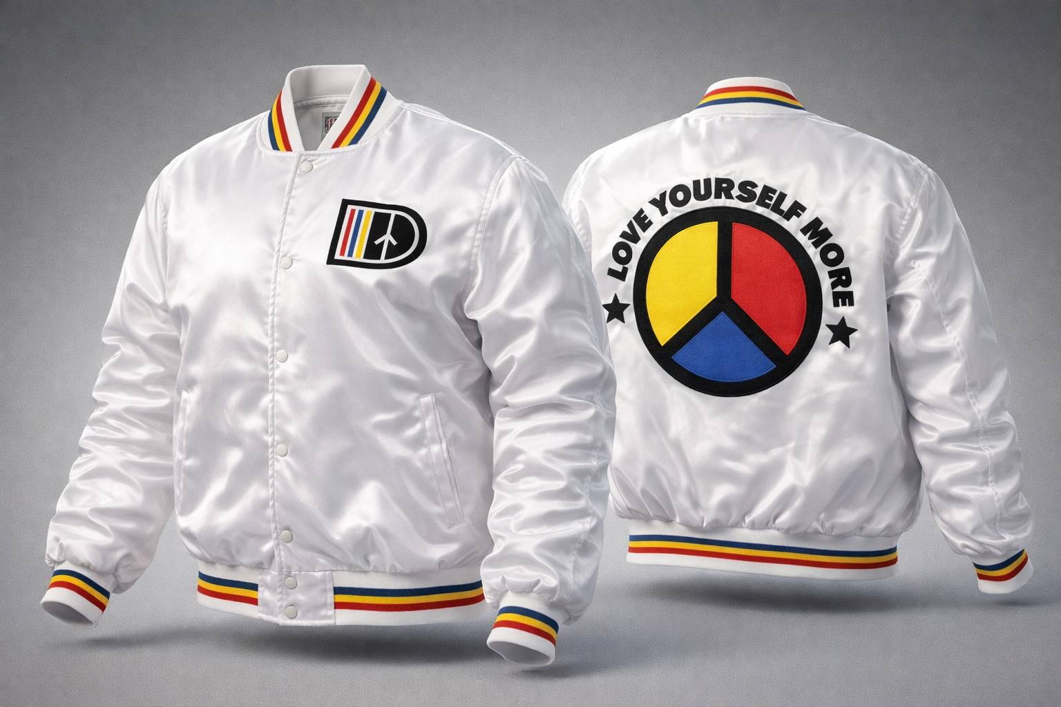 DVRSFD SATIN JACKET White